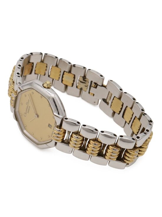 Dior Octagon Gold Dial SS Quartz Watch 48 main image 9